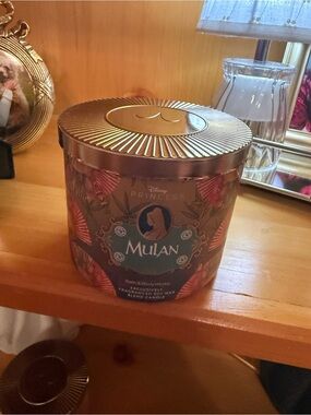 Bath & Body Works Mulan Decorative Candle Tin - Green & Coral Accents